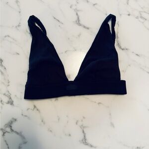 Skims Cotton Rib Plunge Bralette